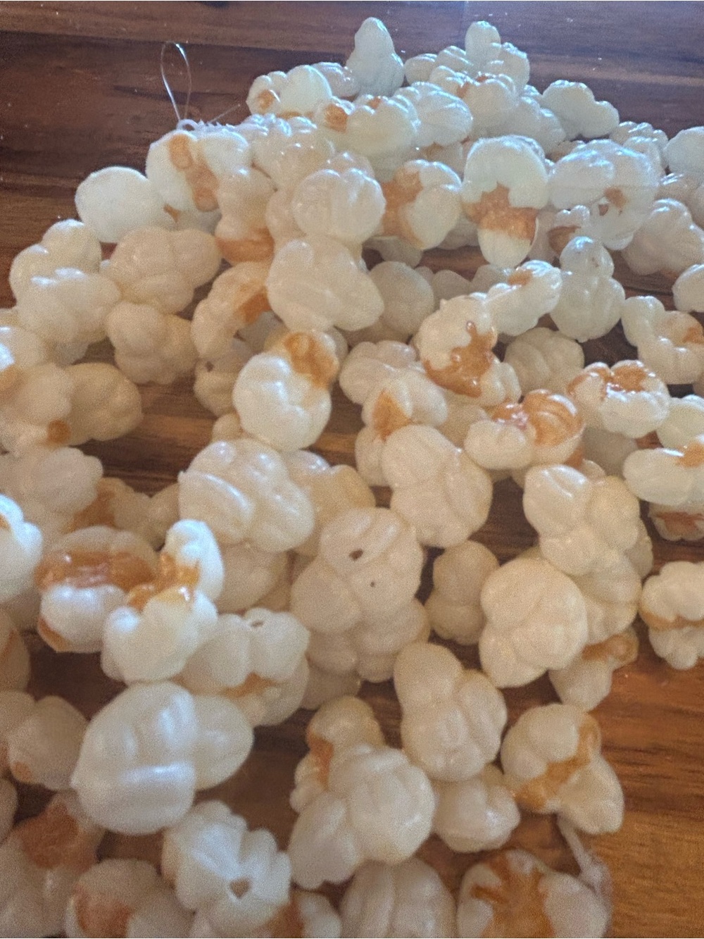 Vintage Blow Mold Plastic Popcorn Garland Strand 9’ Christmas Holiday Decor